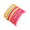 Fuqimanman2020 18Pcs Boho Stackable Beaded Bracelets for Women Colorful Handmade Multilayered Rice Beads Anklets Set Summer Beach Bohemian Jewelry Gift - color: Style 1 Pink B