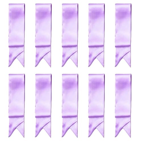 10 Pcs Long Thin Small Skinny Scarf Satin Neck Tie Ribbon Choker for Women Girls - color: Light Purple