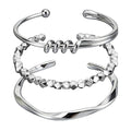 3 Pcs Silver Bracelets for Women, Simple Minimalist Stainless Steel Bangle Set,Women's gift jewelry