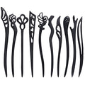 10 Pieces Wooden Hair Sticks Chinese Chignon Japanese Hair Chopsticks Wooden Hair Pins for Long Hair Hair Sticks for Buns for Women Girls Handmade Hair Accessories