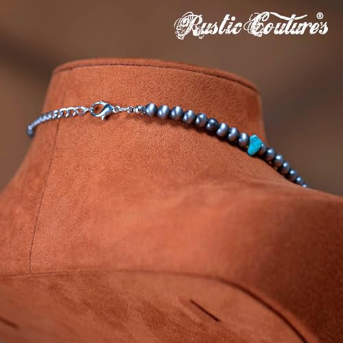 Montana West Rustic Couture's Western Jewelry Set for Women Cowgirl Vintage Western Necklace Earring - color: B-Turquoise-1