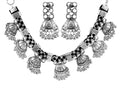 Indian Designer Statement Afghani Silver Oxidised Dual Tone Ethnic Traditional Tassel Choker Necklace Jewelry Women - color: Silver 1