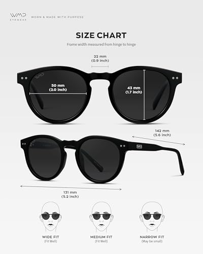 WearMe Pro Round Polarized Sunglasses for Women - Retro Classic UV400 Protection for Driving & Everyday Wear - color: Black Frame / Smoke Lens
