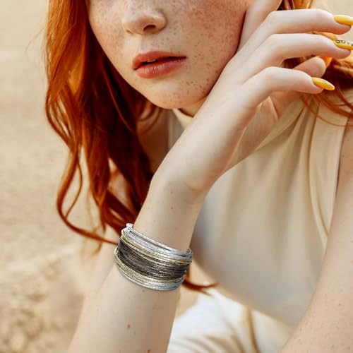 Fesciory Leopard Bracelet for Women, Boho Leather Wrap Multi-Layer Pearl Crystal Bracelet Bangle Jewelry - style: Leather String(GoldBrown)