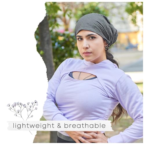 CHARM Pirate Bandana Head Scarf - Balding Hair Cap Headwrap Hat Chemo - color: Dark Gray