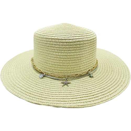 Hat Band for Cowboy Cowgirl, Turquoise Hand Made Replaceable Beaded Belt for Panama Fedora - color: Silver Starfish