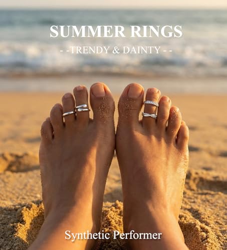 CASDAN 13Pcs Toe Rings and Ankle Bracelets for Women Silver Gold Layered Anklets Chain Adjustable Open Tail Toe Ring Beach Foot Jewelry for Summer - color: Silver,B