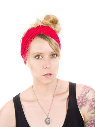 Twist Headband Extra Wide Scrunch Turban (Red) - color: Red