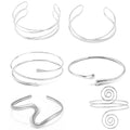 Chanaco Arm Cuff Silver Bracelets Jewelry Layered Upper Arm Cuffs accessories for Women Adjustable ArmBand Stackable Bangle Beach Party Gifts Trendy Stuff