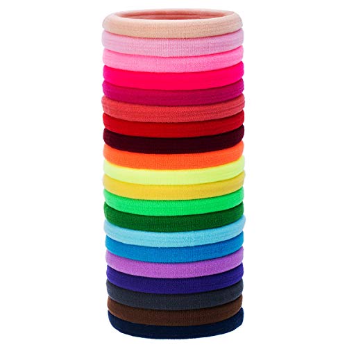 EBOOT 20 Pieces Large Stretchy Hair Ties Elastic Braids Bands Ponytail Holders Headband for Thick Heavy and Curly Hair School Home(5 cm in Diameter, 1 cm in Width,Multicolor) - color: Multicolor