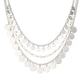 Noessla Layered Beaded Chunky Necklace for Women Boho Two-color Shell Statement Necklace Fashion Collar Costume Jewelry Gifts for Mum - color: 94-White