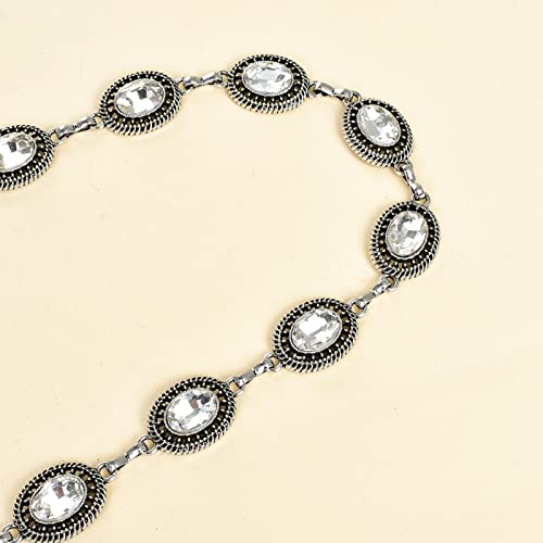 Luvatar Fashion Metal Waist Chain Belt Blouse Dress Sweater Chain Belt… - color: Silver-d2