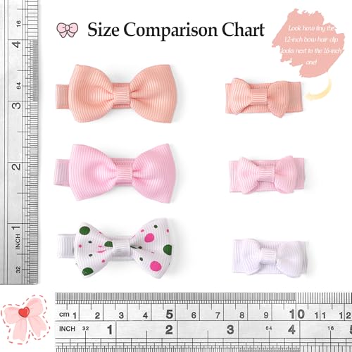 CÉLLOT 60Pcs Baby Hair Clips 1.2" Tiny Baby Bows Snap Hair Clips for Thin Hair Grosgrain Ribbon Hair Bows Clips for Baby Girls Toddlers Infant in Pairs - color: 60pcs/30color