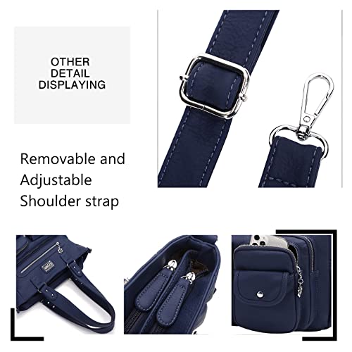 KL928 Large Purses for Women Shoulder Bag Tote Handbags Stylish Vegan Leather Hobo Bags Ladies, A-Black-4 | Large - color: A-blue-2
