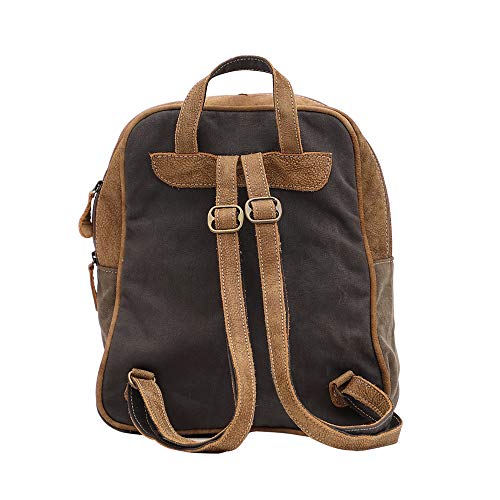 Myra Bag Floral Purses for Women - Genuine Leather and Canvas Floral Purse with Flower Print, Flower Handbags for Women - style: Clique Backpack Bag