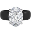 Rinfit Silicone Ring with Stone - Oval Cut Cubic Zirconia Solitaire Engagement Ring for Women - Rubber Wedding Bands - Patented Design - color: Pack H: Black / Silver