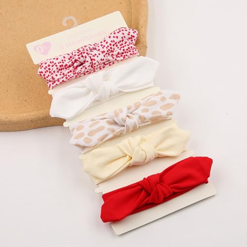 Baby Headbands Soft Stretchy Baby Girl Bows Newborn Infant Toddler Headwrap Hair Accessories - color: Red