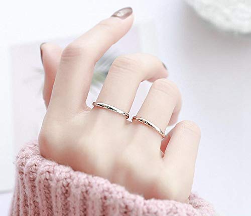 INENIMARTJ 2mm Thin Titanium Stainless Steel Knuckle Stacking Midi Rings,Stackable Dome Band Finger Ring Set for Women Men,5Pcs Simple Stylish Polished Wedding Ring Size 6-11 - size: 9