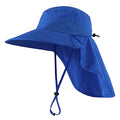 Home Prefer Outdoor UPF50+ Sun Hat Wide Brim Mesh Fishing Hat with Neck Flap - color: Bright Blue