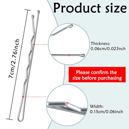 YINGFENG 220PCS 2.76 Inch Silver Bobby Pins for Women, Large Bobby Pins with Box, Reusable Non Slip Hair Pins, Great for Thick Hair - color: Silver（2.76inch）