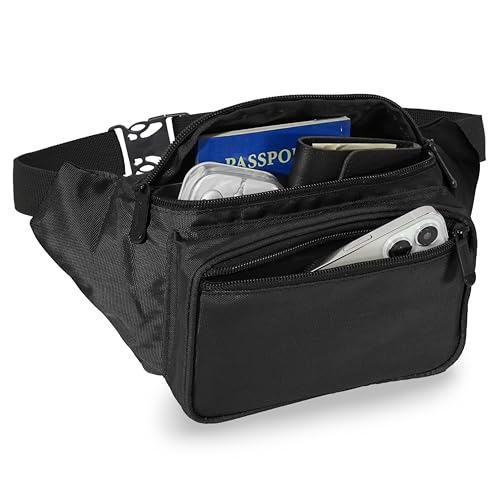 Black Fanny Pack Belt Bag I Mens Fanny Packs for Women Fashionable - Crossbody Bag Bum bag Waist Bag Waist Pack - Hands Free for Hiking, Halloween, Running, Travel, Waterproof and more - color: Black - Solid