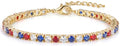 925 Sterling Silver Bracelets for Women Stack, Trendy Tennis Bangle Cuff Jewelry Set 14K Gold Plated, Adjustable Bracelet Set for Wrist Essentials, Women Fashion Watch Band Acecessories - style: SZ-TENNIS-independent4mm-gold