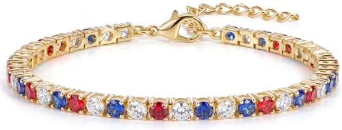 925 Sterling Silver Bracelets for Women Stack, Trendy Tennis Bangle Cuff Jewelry Set 14K Gold Plated, Adjustable Bracelet Set for Wrist Essentials, Women Fashion Watch Band Acecessories - style: SZ-TENNIS-independent4mm-gold
