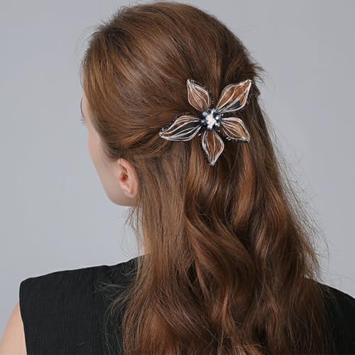 Mistofu DIY Copper Wire Metal Hand-woven High-level design Barrettes Elegant Hair Accessories, Gifts for Women Girls (black-a) - color: black-a