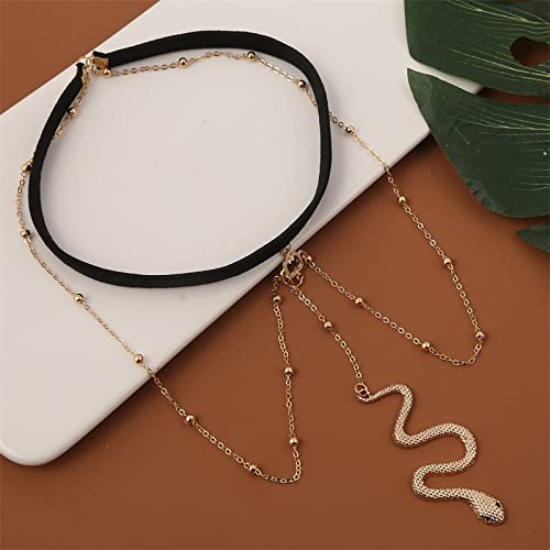 Snake Leg Chain for Women, Sexy Serpent Charm Thigh Garter, Summer Bikini Skirt Beach Party - style: A snake gold