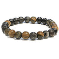 ANAYA AGATE Healing Crystal Bracelet for Women and Men – 8mm Round Beaded Bracelet for Men and Women – Unisex Stretchy Gemstone Bracelet for Healing and Protection - color: Petrified Wood