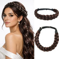 Braided Headbands Hair Piece for Women Synthetic Hair Head Bands Handmade Braid Hairband Hair Accessories Elastic Stretch Headwrap Braided Hair Band - color: 4#-Dark Brown