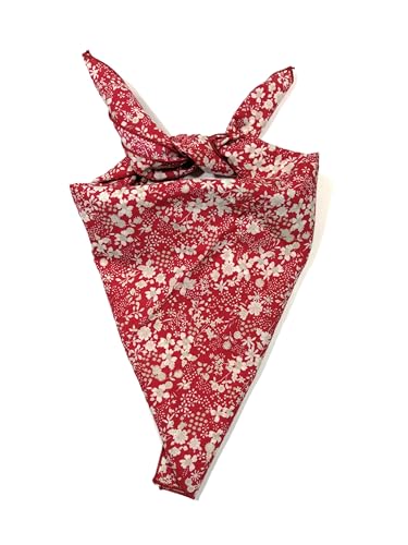 Shanlin Unisex Floral Cotton Square Scarf Bandanas 22x22 inch - color: Delicatefloral-red