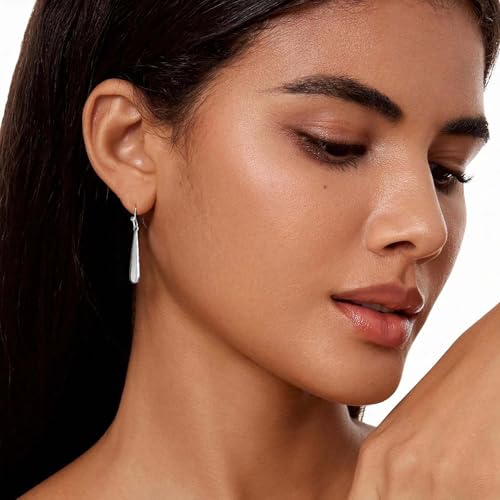 Dangle Earrings For Women, Silver Plated Lightweight Drop Earrings With Sparkling Cubic Zirconia,14K Gold Plated Hypoallergenic Face Shaping Earrings For Wedding Party Daily Office Jewelry Gift - color: Silver-A