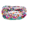 Caiyao Bohemian Multilayer Stackable Seed Beaded Bracelets Colorful Crystal Glass Beads Strand Bangle Bracelet BFF Wristbands Bracelet for Women Summer Beach Hawaii Jewelry Birthday Gifts - color: Colorful 3