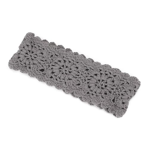 ZLYC Women Headband Handmade Crochet Knit Boho Flower Hair Bands (Crochet Gray) - color: Crochet Gray