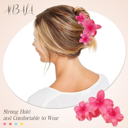 ANBALA 4PCS Hair Clips Flower Hair Clips Large Hawaii Flower Clip for Women Girls (Colorful) - color: Multi-colored-G