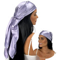 100% Mulberry Silk Head Scarf Large 36" - 19 Momme Women's Hair Wrap for Sleeping, Reduce Frizz & Damage, Natural Soft Silk - color: Lilac