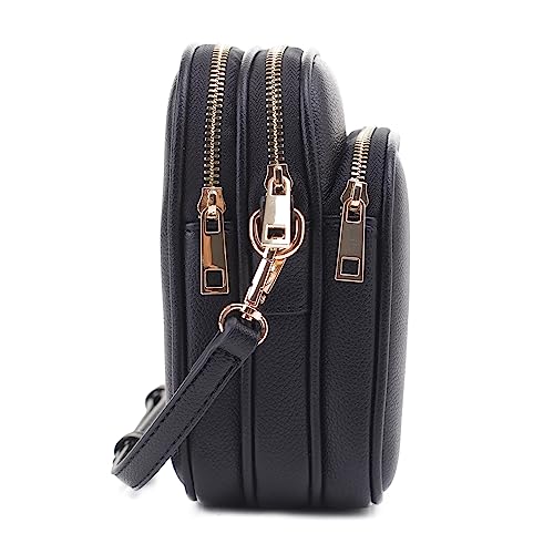 Mali+Lili, Josie Triple Zip Crossbody Bag - color: Black