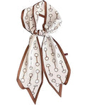 kcctoo 59” Long Silk Like Head Scarf Women's Fashion Square Neck Satin Scarfs for Bag Hair Scarves Gift 59 * 5.9” - color: N2 Buckle With Brown Edges 59" X 5.9"