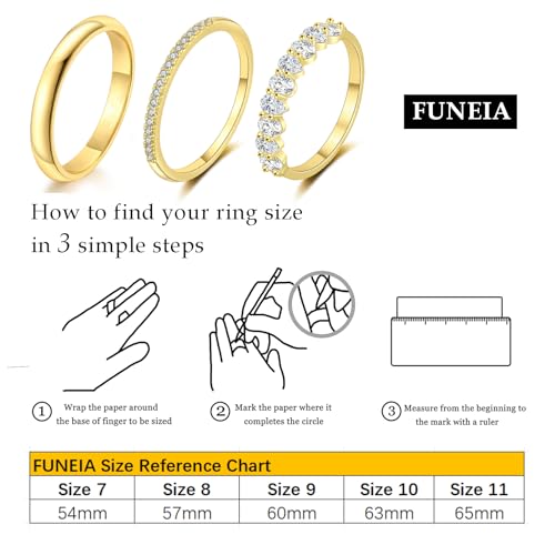 FUNEIA Stackable Gold Rings for Women Non Tarnish Trendy Dainty 14K Gold Plated Stacking Cubic Zirconia Thumb Ring Set Pack Statement Chunky Band Rings Promise Engagement Rings Size 7 8 9 10 11 - color: D-3Pcs Engagement Rings