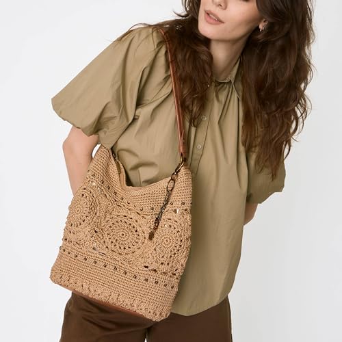 The Sak Sequoia Hobo Bag - Hand Crochet Large Women's Purse for Everyday & Travel - Durable Handbag & Tote With Zipper Pocket - color: Bamboo Medallion