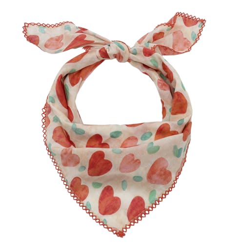 Floral Bandanas for Women Men, 27" x 27" Large Cotton Bandana Headband Head Wraps Hair Scarf for Beach Camping - color: Orange Love