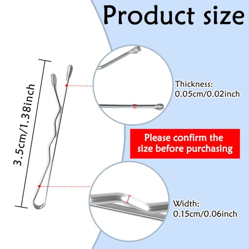220 Ct 1.38 Inch Mini Silver Gray Cute Bobby Pins with Metal Box, Small Hair Bobby Pins for Buns, YINGFENG Premium Gray Hair Pins for Kids, Girls and Women, Great for All Hair Types - color: Silver（1.38inch）