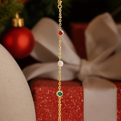 Poxtex Waterproof 14K Gold Plated Hand Chain Bracelet for Women, Non Tarnish Hypoallergenic Beaded Finger Ring Bracelet with Cubic Zirconia, Dainty Minimalist Boho Indian Style Stackable Wrist Body Jewelry for Summer Festival Vacation - color: Red/White/G