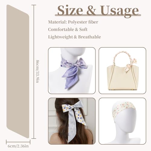 QIUTIMIY 4 Pack Purse Scarf Handbags Skinny Twill Hair Scarves Narrow Neck Scarf Band Women Fashion Accessories Bag Charms - color: Style 2-5