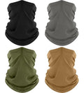 ROXUN 4 Pack Neck Gaiter, Cooling Breathable Face Mask UV Protection Scarf Hiking Bandana for Men/Women - color: Black+gray+army Green+sand