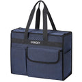 Large Utility Tote Bag with Reinforced Bottom, Waterproof Multi Pockets Beach Tote Bag for Travel, Work, School - color: Blue