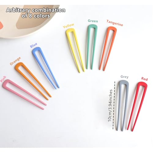 French hair pins for women 8 pcs-Elegant French Twists, Buns and Updos with No Hair Damage,Small Metal U-shaped French Pin Great Hold,Suitable for fine & thick hairUS366