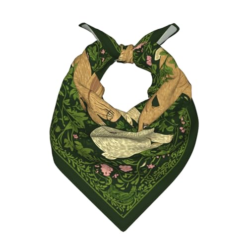 Head Scarf Hair Neck Scarves for Women Fashion Silk Satin Purse Bag Scarfs Handbags Bandana Neckerchief - color: Flower Rabbit Green