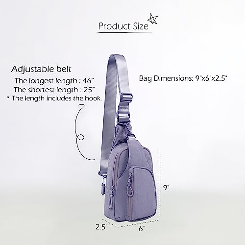 ODODOS Sling Bag with Adjustable Straps Crossbody Chest Bag Lightweight Backpack for Casual Traveling Hiking - color: Ultra Violet
